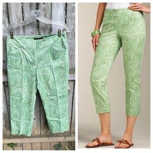FREE w/purchase Talbots green paisley Capri crop chinos Curvy Fit 4